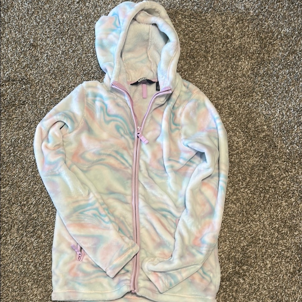 Lands' End Pink and Blue Sweatshirt Hoodie